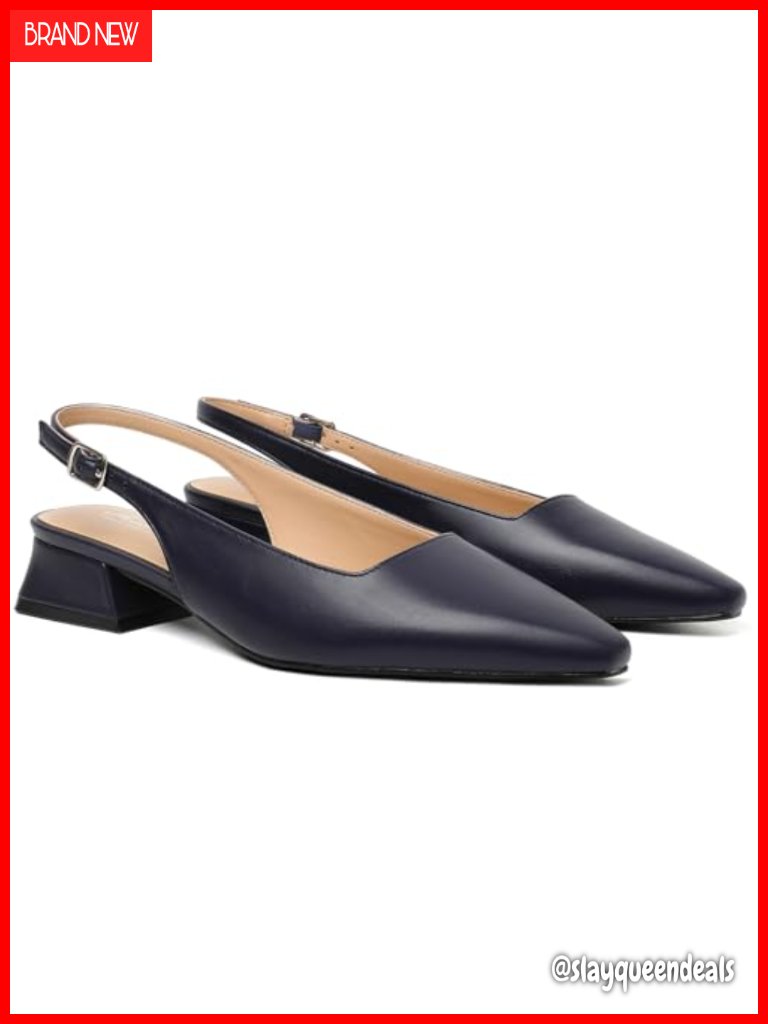 Chunky Block Heel D'orsay Slingback Dress Pumps Closed Square Toe Work Wedding